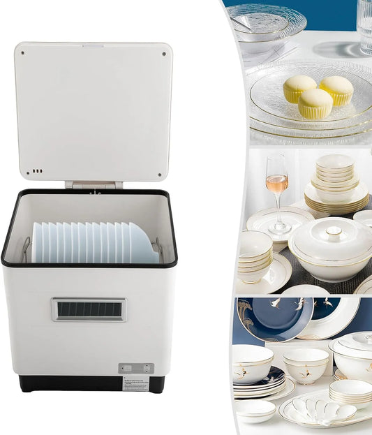 Vaatwasser, 800 W, roestvrijstalen behuizing, mini-, compacte, roestvrij staal, met desinfectie voor keuken