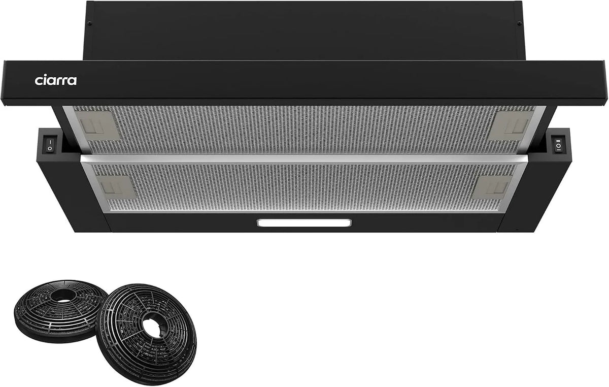 CBCF002X2 CBCB6906D A afzuigkap, 370 m3/h, 60 cm, 2 standen, keukenventilatie met instelbare afzuigstanden