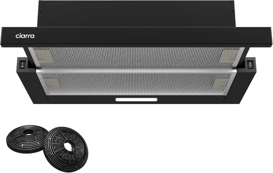 CBCF002X2 CBCB6906D A afzuigkap, 370 m3/h, 60 cm, 2 standen, keukenventilatie met instelbare afzuigstanden