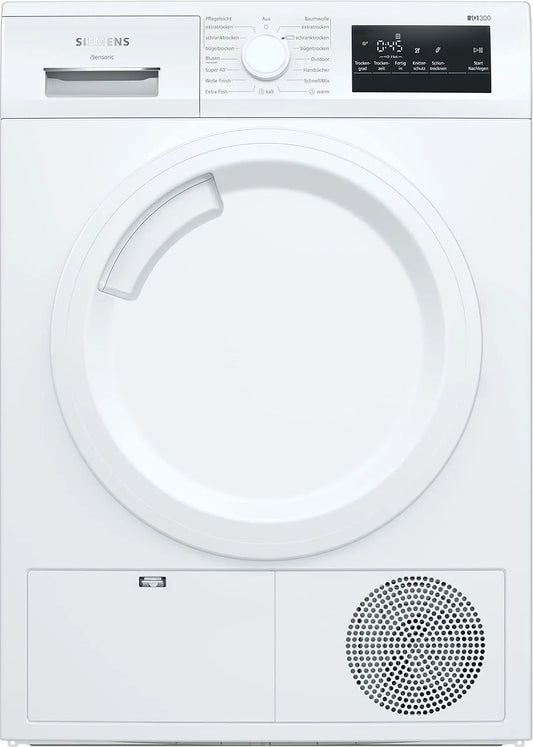 Siemens WT43HV03 wasdroger, 60 cm, digitaal display, iQ300, warmtepompdroger met 7 kg inhoud, multiTouch led-display, outdoor-programma