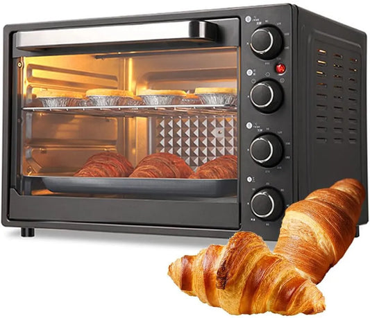 Pizzaoven, 1500W, timer, 40L commerciële, 1500W elektrische mini-oven met 90-230 °C instelbare temperatuur en 60 minuten timer