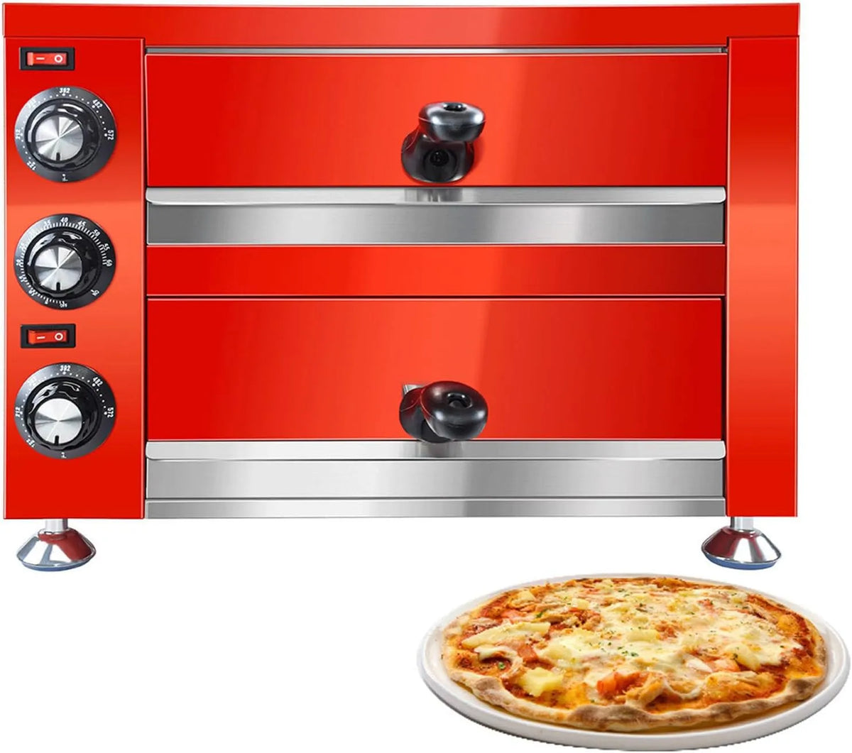 Pizzaoven, 12 Inch, timer, hoge-temperatuurbereiding voor pizza