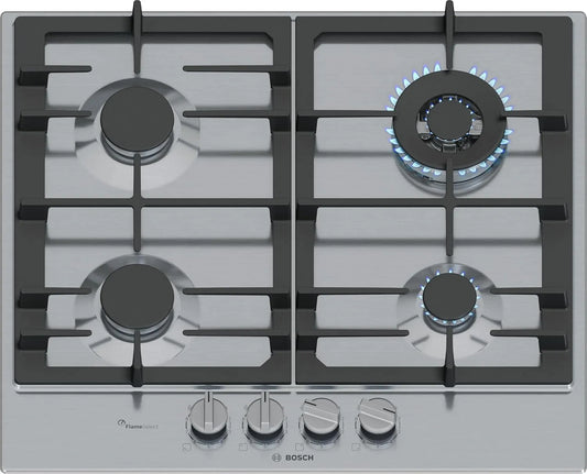 Bosch PCH6A5I90 gaskookplaat, 60 cm, 4 zones, roestvrijstalen behuizing, Serie 6 60 cm 4 zones roestvrij staal