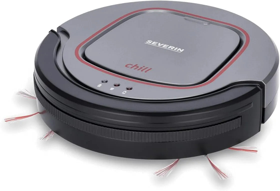Severin RB 7025 robotstofzuiger, 12,8 V, draadloos gebruik, 12,8 V lithium-ion accu, grijs/rood/zwart'