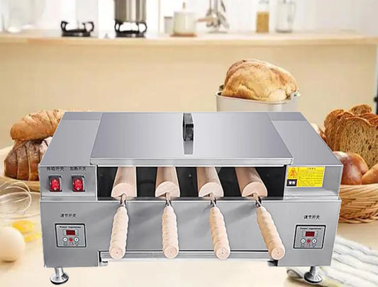 Elektrische oven, 3000W, digitaal display, Commerciële schoorsteencake oven, schoorsteencake rol oven maker, elektrische ijshoorntjes oven