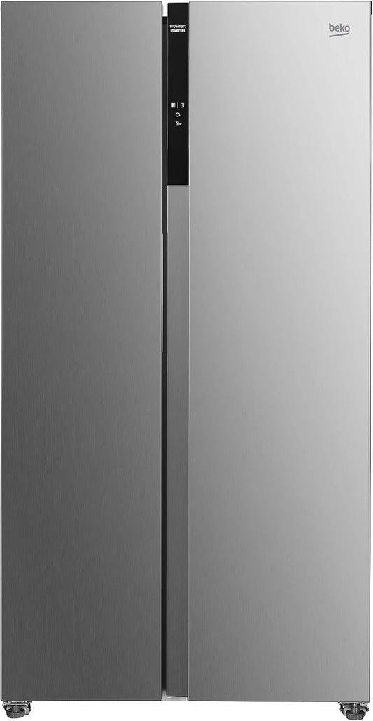 Beko GNO5323XPN koel-vriescombinatie, 532 l, 347 l, 185 l, digitaal display, bPRO 500 Side-by-Side koelkast met vriesvak, multifunctioneel display