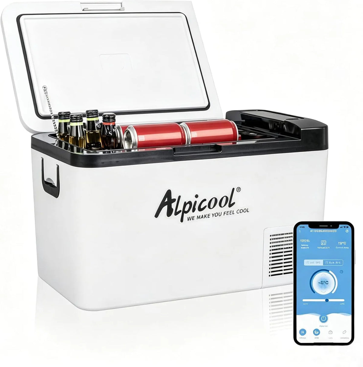 K25 compressorkoelbox, 230 V, Alpicool 25L Mini koelkast 12/24 V en 230 V, elektrische compressor koelbox/vriesbox Autokoelkast