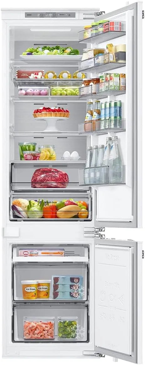 Samsung BRB80F30ADF0EF koel-vriescombinatie, 297 l, 194 cm, No Frost, No Frost-technologie, inbouw, AI koelkast met vriesvak, AI Energy Mode