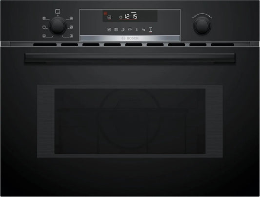 Bosch CMA585GB1 magnetron, 900 W, 45 cm, 60 x 45 cm, digitaal display, Serie 6 Inbouw met hete lucht en grill, verzonken knop