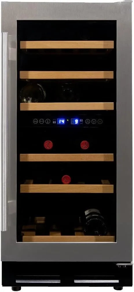 Wijnkoelkast, 58.5 cm, 84.6 x 38 x 58.5 cm, roestvrijstalen behuizing, Martino Wijnklimaatkast Vrijstaand of onderbouw, 32 flessen