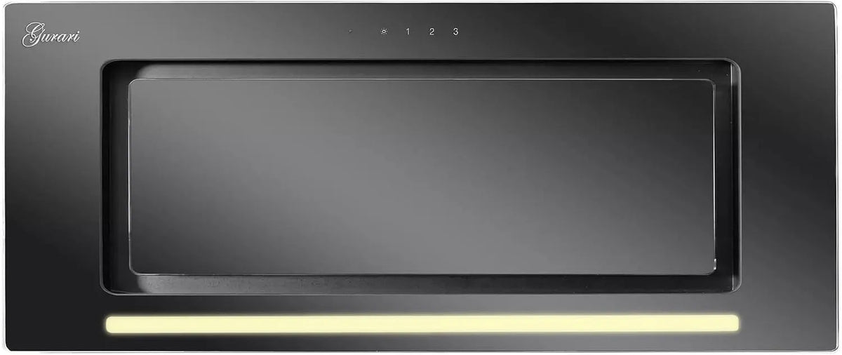 GCH 217 afzuigkap, 1000 m3/h, 70 cm, 3 snelheden, Gurari Geïntegreerde, zwart glas