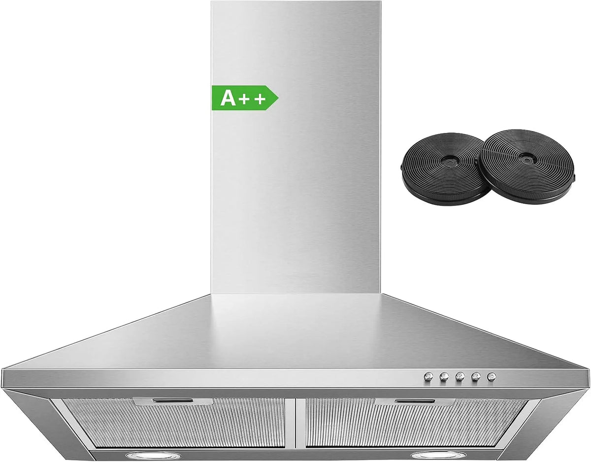 Afzuigkap, 60 cm, SNDOAS 60 cm, Roestvrijstaal Wand, keukenventilatie met instelbare afzuigstanden