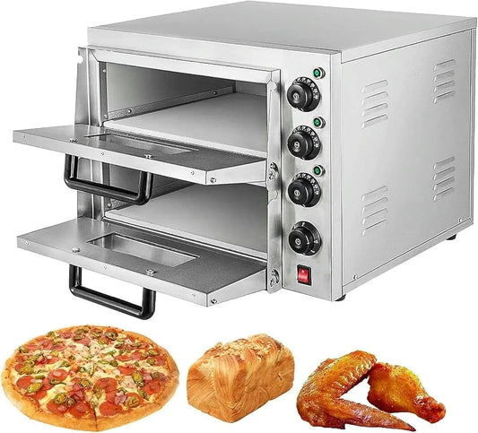 Elektrische oven, 3000W, timer, 3000W Pizza Electric Oven, Commerciële Lade Van Twee Verdiepingen, Voor Restaurant