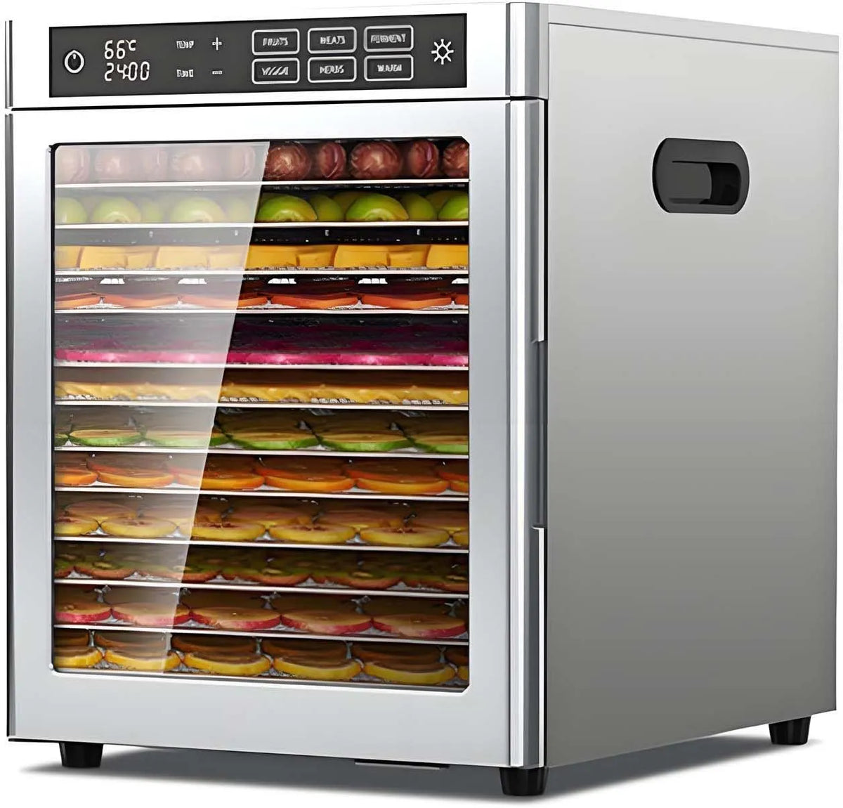 Voedseldroger, 800W Led CommerciëLe Droger, 10/12 Laag Voedsel-Dehydrator Machine, Roestvrijstalen Thuis Veggie Rundvlees Droger, 12layer-220V