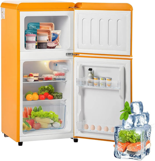 Koel-vriescombinatie, 86,8 cm, 45,5 cm, Retro : Twee deuren, totaal volume 60 liter