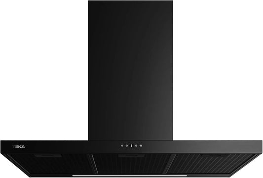 Teka DSH 986 BK afzuigkap, 90 cm, 4 snelheden, timer, voor wandmontage, dual-turbinemotor EcoPower, zwarte coating