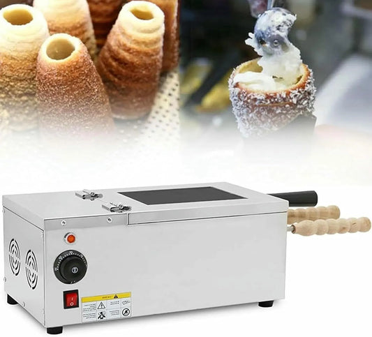 Elektrische oven, Schoorsteen Taart Machine Oven Commerciële IJshoorn Maker, Schoorsteen Brood Roll Grill Maker Voor Restaurant
