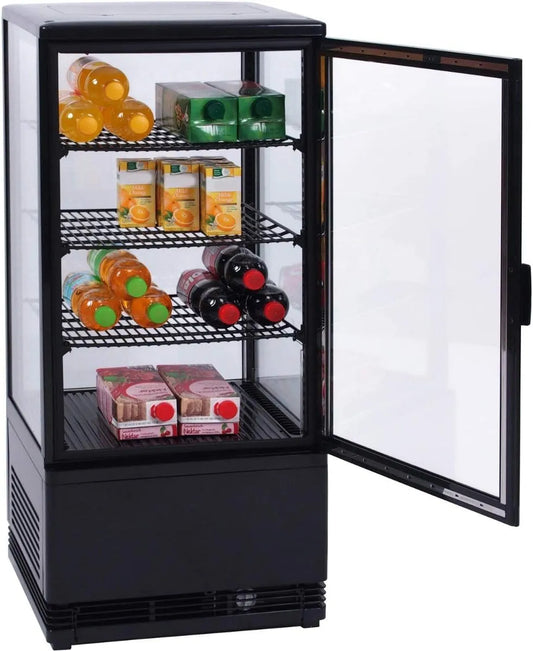 SARO SC 80 koelvitrine, zwart displaymodel met transparante deur