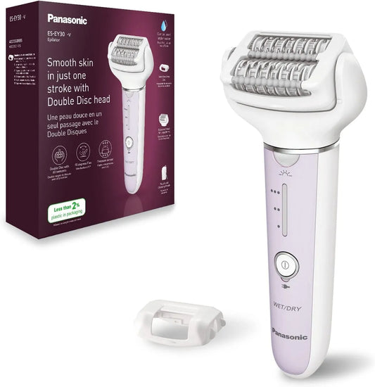 Panasonic ES-EY30-V503 epileerapparaat, 3 Snelheden, draadloos gebruik, nat en droog gebruik, Dubbele schijf met 60 Pincetten, 30 Minuten Gebruikstijd