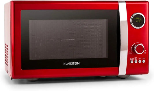Klarstein magnetron, 1000W, 12 programma's, digitaal display, timer, Fine Dinesty 2-in-1, Retro oven met grill, Metalen behuizing, 800W vermogen