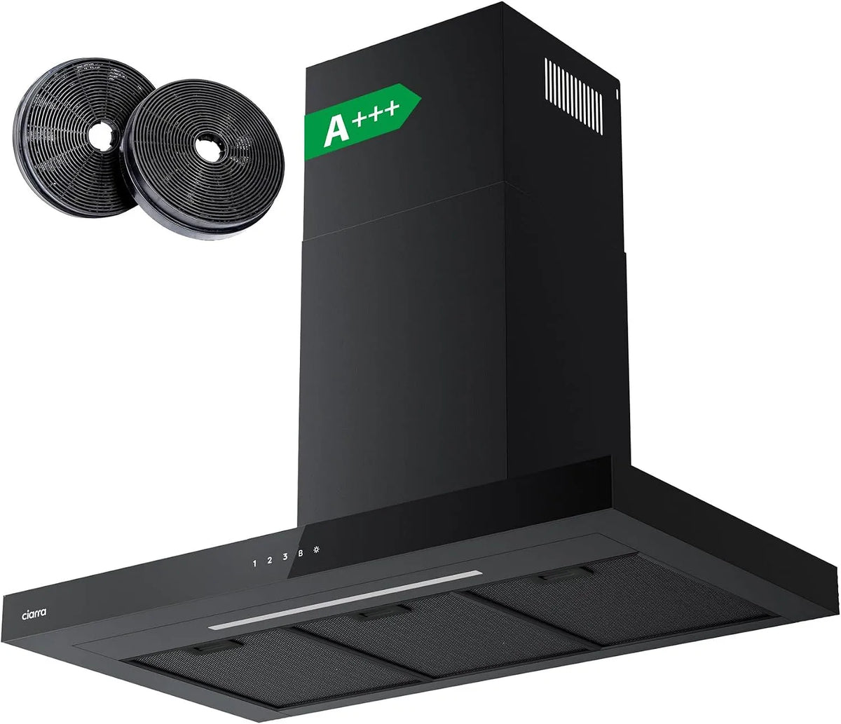 CBCF003 CBCB9102 A afzuigkap, 650 m3/h, 4 Snelheden, roestvrijstalen behuizing, wifi-bediening, CIARRA +++ 90cm 650 m3/h, touchbediening en Wifi
