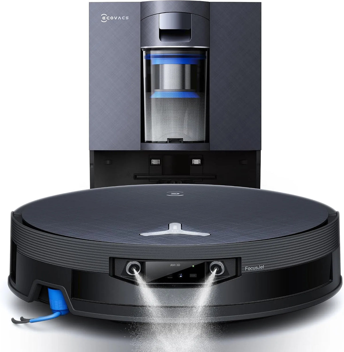X12 22 robotstofzuiger, .000Pa, zuig- en dweilfunctie, ECOVACS OMNICYCLONE en Dweil, FocusJet-vlekvoorbehandeling, snelle PowerBoost, OZMO ROLLER 3.0