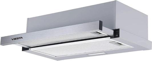 VDE6065SR afzuigkap, 64 dB, 60 cm, roestvrijstalen behuizing, VIESTA, roestvrij staal, afvoerlucht/circulatielucht, actieve koolfilter optioneel