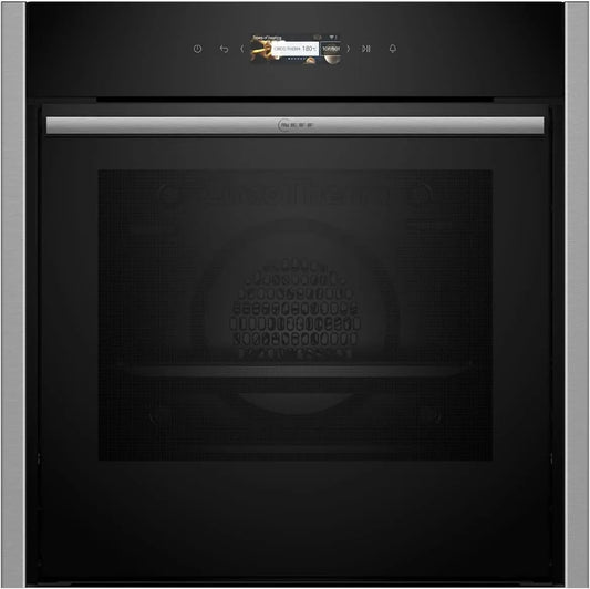 B54CR71N0 N70 elektrische oven, 60 cm, 3,7 inch, 60 x 60 cm, roestvrijstalen behuizing, digitaal display, Slide en Hide Inbouwoven, roestvrij staal