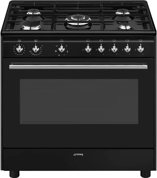 Smeg gaskookplaat, Cucina gas Cx91Gmbl Concerto, afzonderlijk regelbare gasbranders
