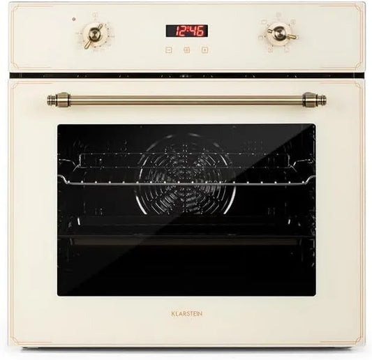Elektrische oven, Elizabeth inbouw oven retro-design 6 functies 50-250°C crème