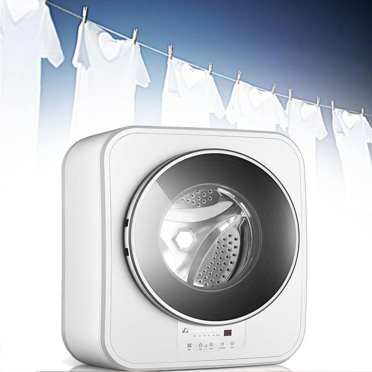 Was-droogcombinatie, Aan De Muur Gemonteerde Mini-, 3 Kg Wassen/1 Kg Drogen
